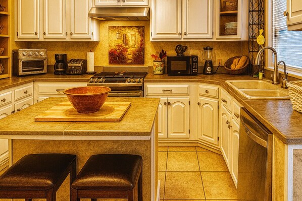 Fridge, microwave, oven, stovetop - Historical botanical beach house (Lake Worth Beach)