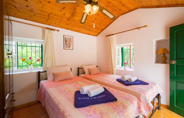 3 bedrooms, iron/ironing board, free WiFi, bed sheets - Indulge in Peace: A Paxos Sanctuary by the Olive Groves. (Dendiatika Loggos)