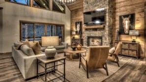 TV, fireplace, stereo
