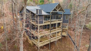 Exterior - Mountain Brooks Retreat - Hot Tub | Close to Downtown Blue Ridge | Outdoor Fireplace (Blue Ridge)