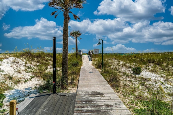 Beach Boardwalk to the Water with Shower & Hose to Wash the Sand Crystals from Your Body Before Heading Back to the Townhome