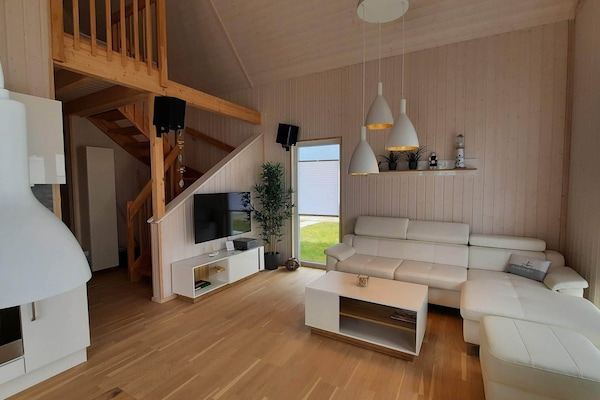 TV, fireplace, video library