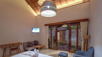 Deluxe Villa, 1 Bedroom, Private Pool, Pool View | 1 bedroom, desk, free WiFi