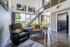 익스클루시브 빌라, 침실 1개, 전용 수영장, 정원 전망 | 거실 공간