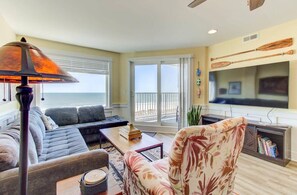 Smart TV, offices - Carolina Surf: 3BR Condo w/ Stunning Ocean Views (Carolina Beach)