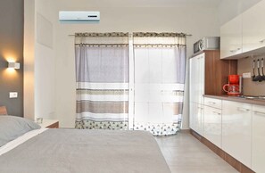 1 bedroom, iron/ironing board, travel crib, internet