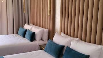 Chambre avec lits jumeaux, 2 grands lits | 1 chambre, draps en coton égyptien, literie de qualité supérieure
