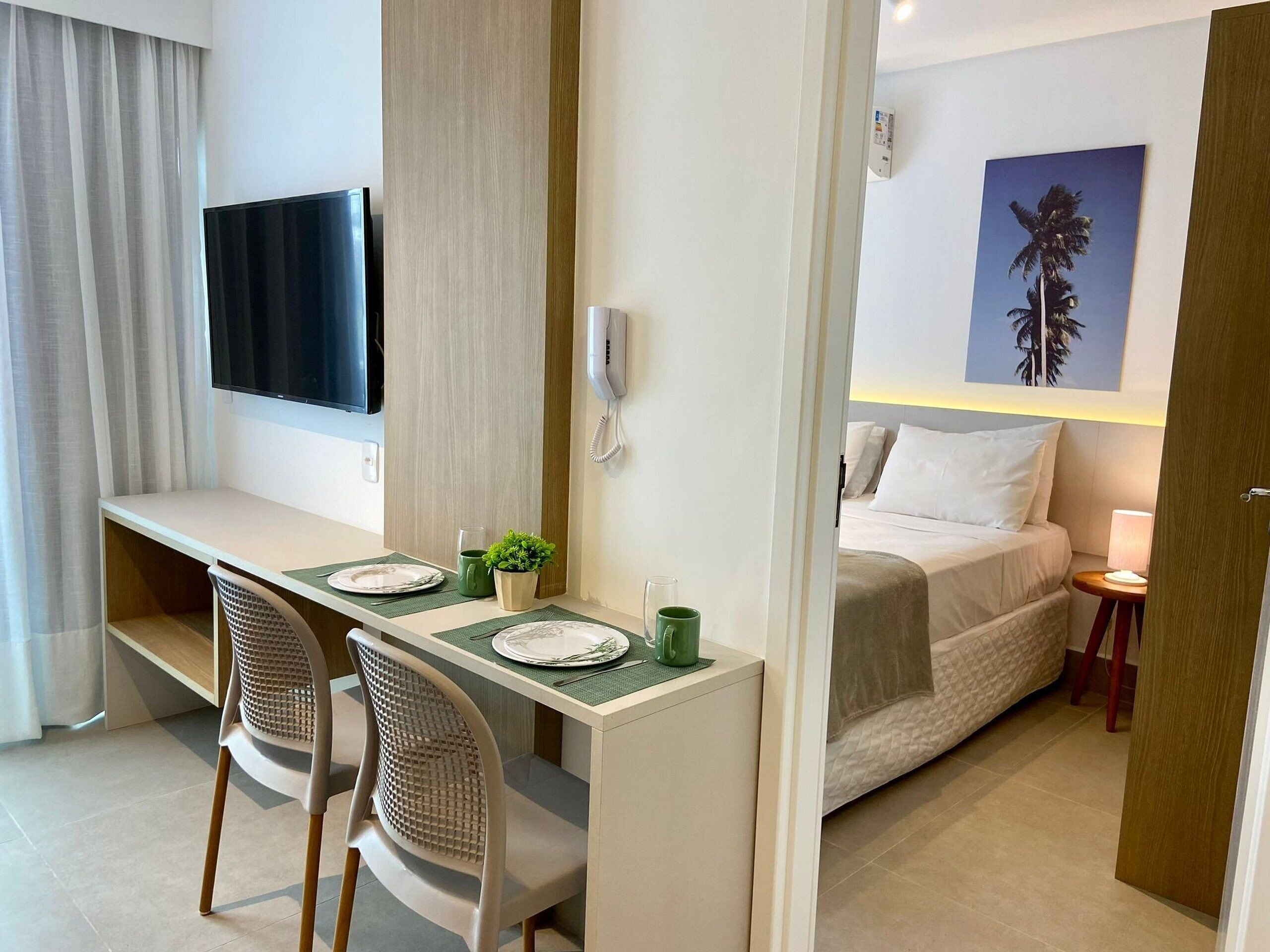 Apartamento | 1 quarto, escrivaninha, espaço de trabalho para notebook