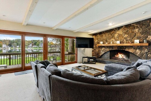 The Lake House on Powers |Grassy Frontage |Lakeside Deck |Rec Room w/Pool Table & Bar |Fire Pit