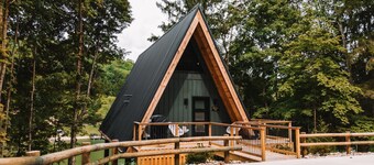 A-Frame Cabin on 95-acres with 2 private lakes