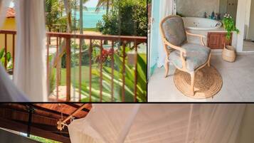 3 habitaciones, escritorio y tabla de planchar con plancha