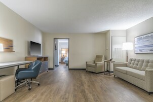 Individually decorated, individually furnished, desk, laptop workspace