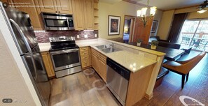 Fridge, microwave, oven, stovetop - Ski-in Ski-out 2BR Villa with Kitchen & Fireplace (Park City)