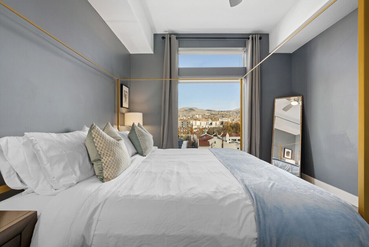 1 bedroom, desk, iron/ironing board, travel crib