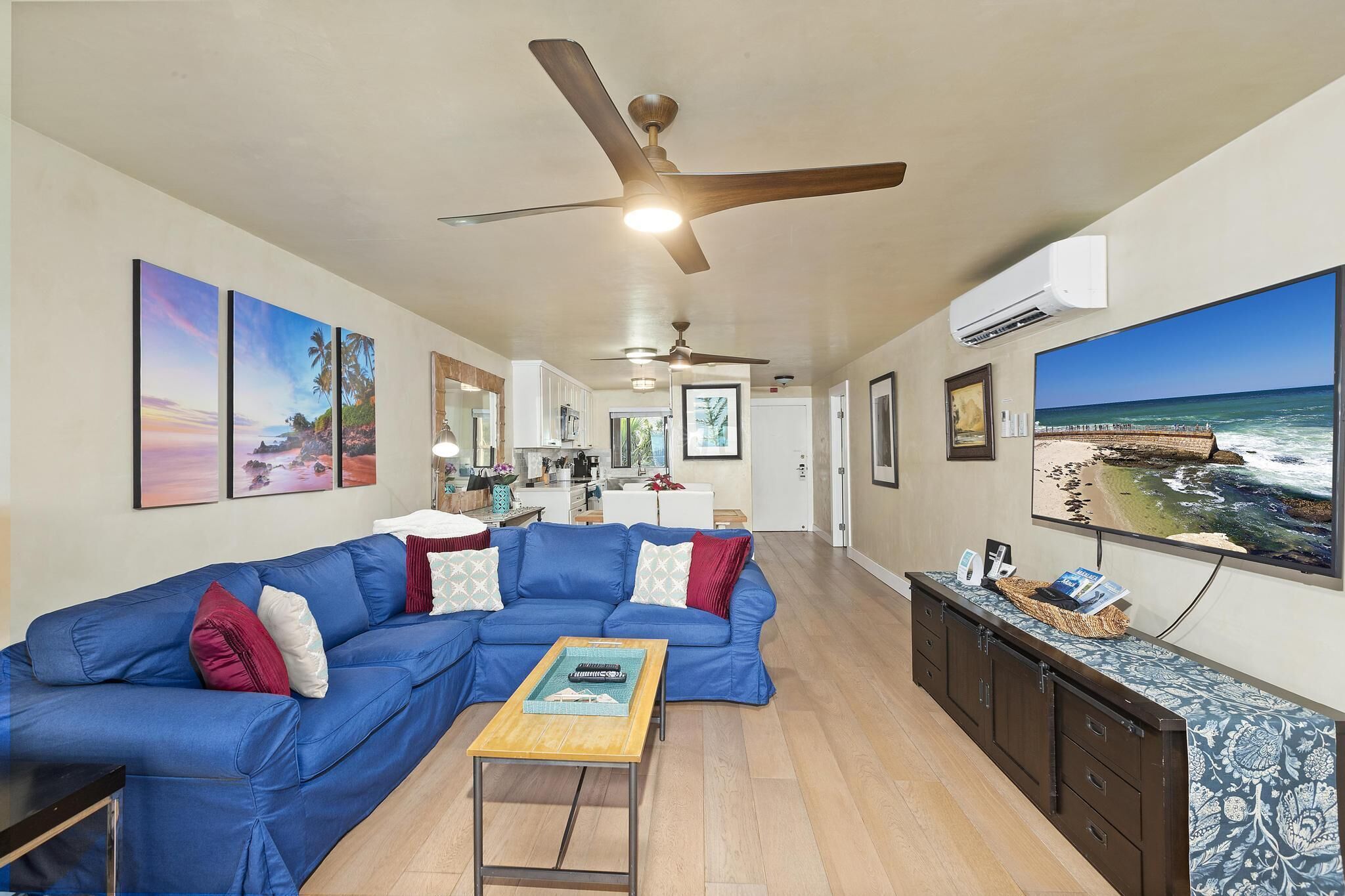 Smart TV, DVD player, books, computer monitors