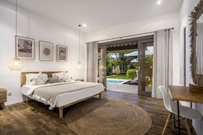 Deluxe Villa, 3 Bedrooms, Private Pool, Garden View | 3 bedrooms, premium bedding, in-room safe, desk