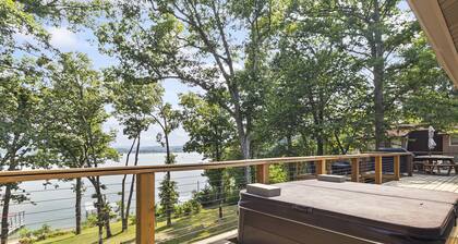 Lakefront Luxury! Direct Water Access, Spa, Fire Pit & Boat Launch-Sleeps 17