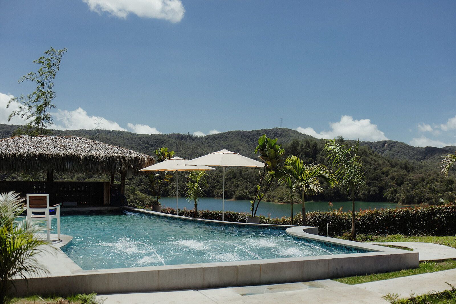 Outdoor pool, sun loungers