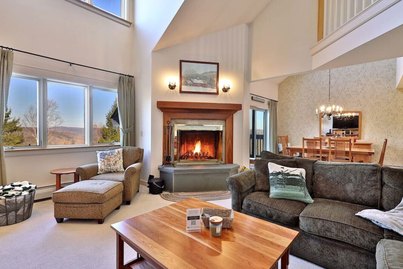 Gather around the fireplace at this family-friendly ski condo w/community pool