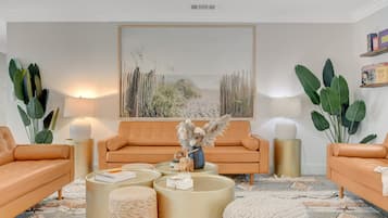 Smart TV, fireplace, video games, books