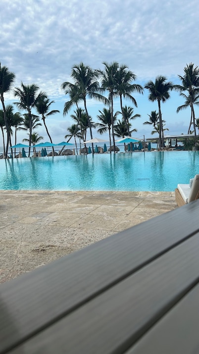A Luxe family stay that is 5 minutes from the beach and a step away to the pool.