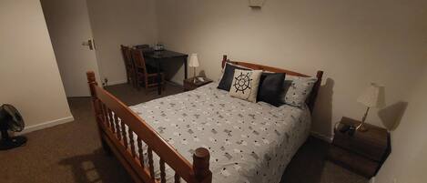 Desk, laptop workspace, iron/ironing board (on request), WiFi (free)