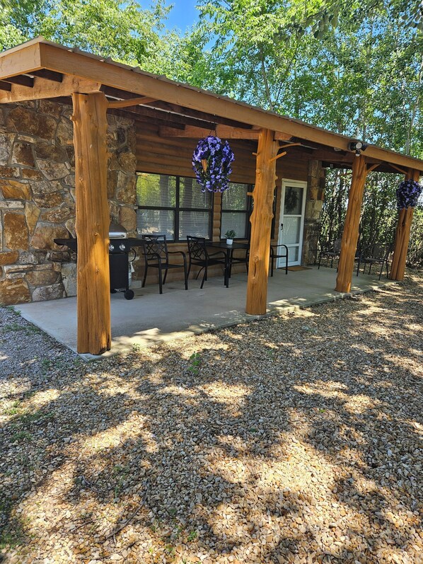 Outdoor dining - West Side Angler's Studio/Cabin close to Bull Shoals Lake (Theodosia)