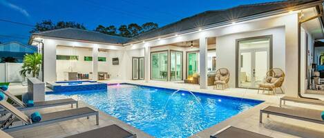 Outdoor pool, a heated pool