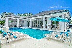Outdoor pool, a heated pool
