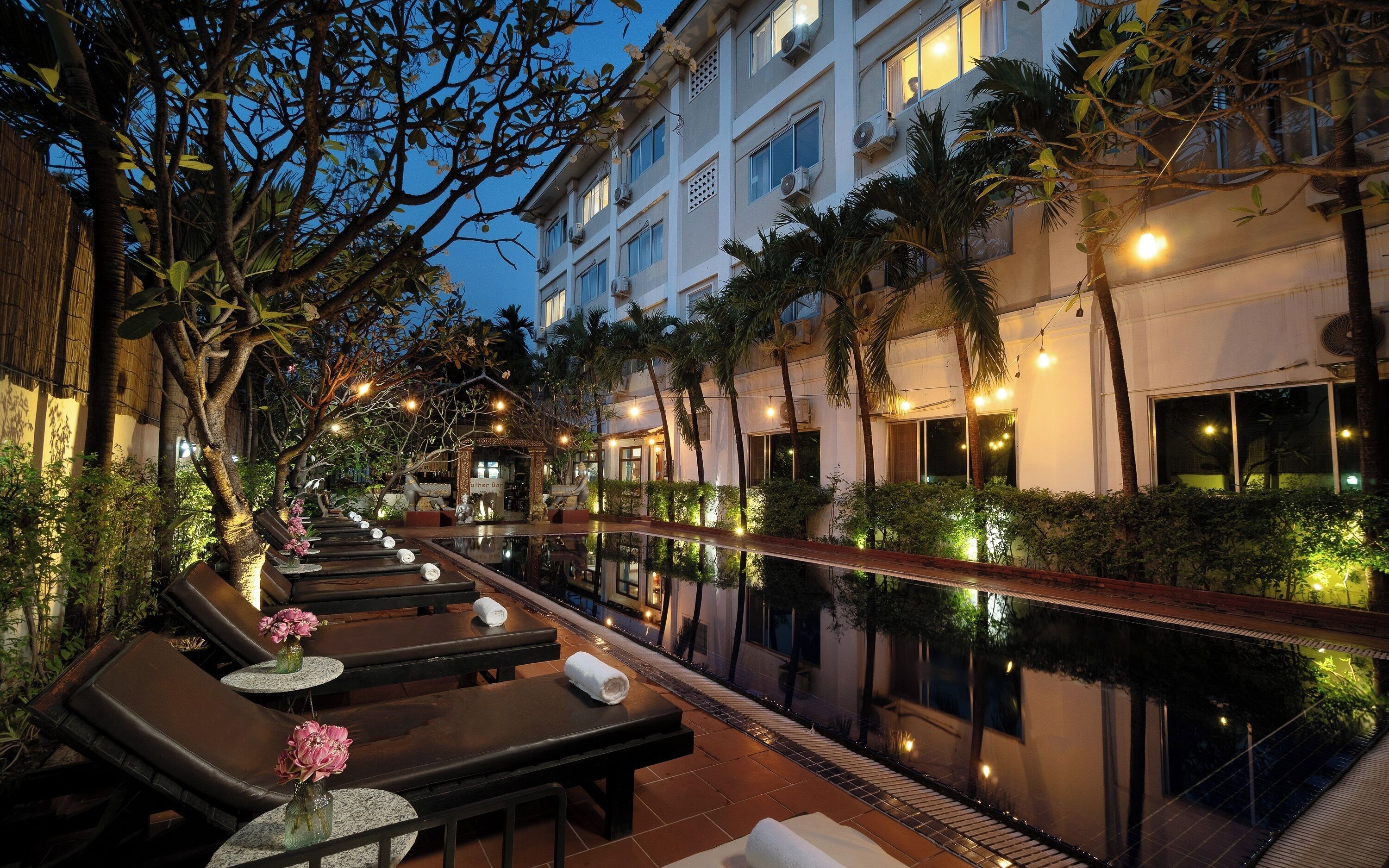 حمّام سباحة خارجي، مفتوح من 9 صباحاً إلى 9:00 مساءً، مقاعد للتشمس