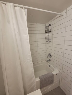 Hair dryer, towels, toilet paper