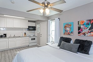 Iron/ironing board, travel crib, free WiFi, bed sheets