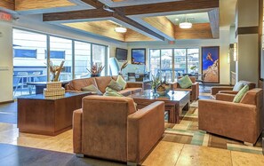 Relax in our spacious lobby with comfortable seating and stunning views of the surrounding area.