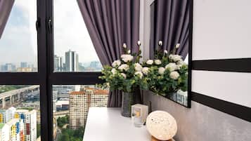 Apartemen Eksekutif | 2 kamar tidur, meja kerja, setrika/meja setrika, dan Wi-Fi gratis