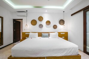 Luxury Villa, 4 Bedrooms, Private Pool, Pool View | 4 bedrooms, minibar, in-room safe, individually decorated - Frangipani Villa Merah at Berawa (Canggu)