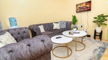 Business Apartment | Living area | 23-inch Smart TV with digital channels