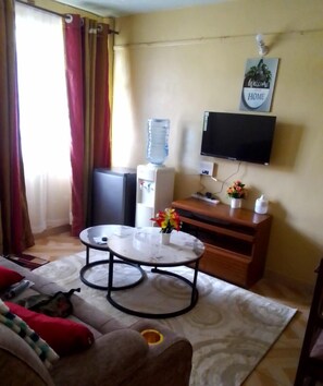 Departamento Elite | Área de sala de estar | Smart TV de 23 pulgadas con canales digitales 