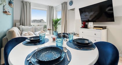 Superior 2-zimmer 36qm Kingsize Boxspring 55' TV Home-office 11min Hbf