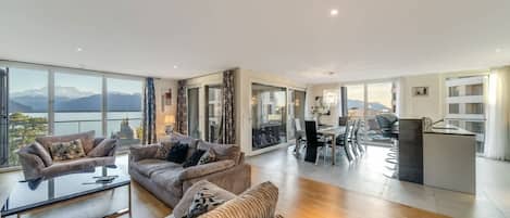 TV, fireplace, video games, DVD player