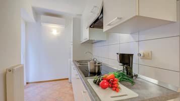 Familienapartment, 1 Schlafzimmer (Casa Alpino 1) | Eigene KĂŒche | KĂŒhlschrank, Mikrowelle, Herdplatte, Wasserkocher