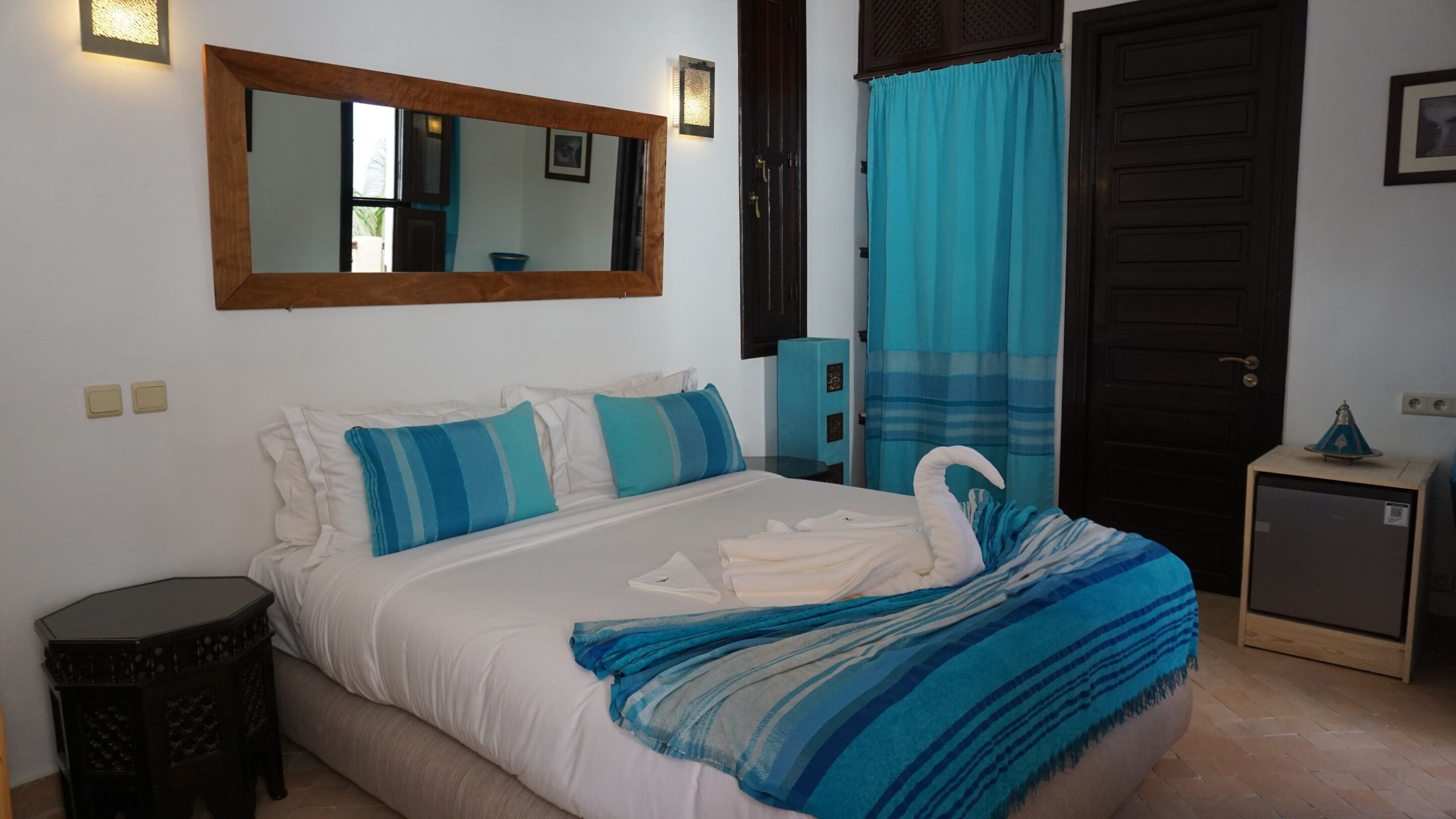 Deluxe szoba kétszemélyes ággyal, fürdőszobával (Essaouira) | Prémium ágynemű, Select Comfort-matrac, minibár és széf a szobában