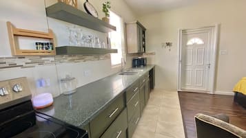 Fridge, microwave, toaster, blender
