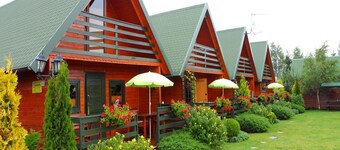 Two-story holiday homes close to the seaside beach