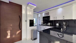 Fridge, microwave, stovetop, coffee/tea maker - Malibu Beach Penthouse: Steps to the Beach & Pool (Loiza)