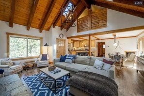 TV connectée, cheminée, jeux vidéo, lecteur de DVD