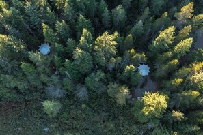 Aerial view - The Skygazer Glamping Tent (Merville)