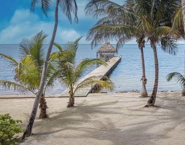 On the beach, sun-loungers, beach towels - Ocean Front Private Villa with Pool (San Pedro)