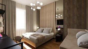 Deluxe kamer | 1 slaapkamer, luxe beddengoed, een kluis op de kamer