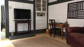 Téléviseur connecté, lecteur de DVD, livres