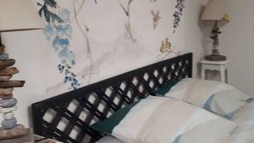 1 bedroom, desk, iron/ironing board, travel cot